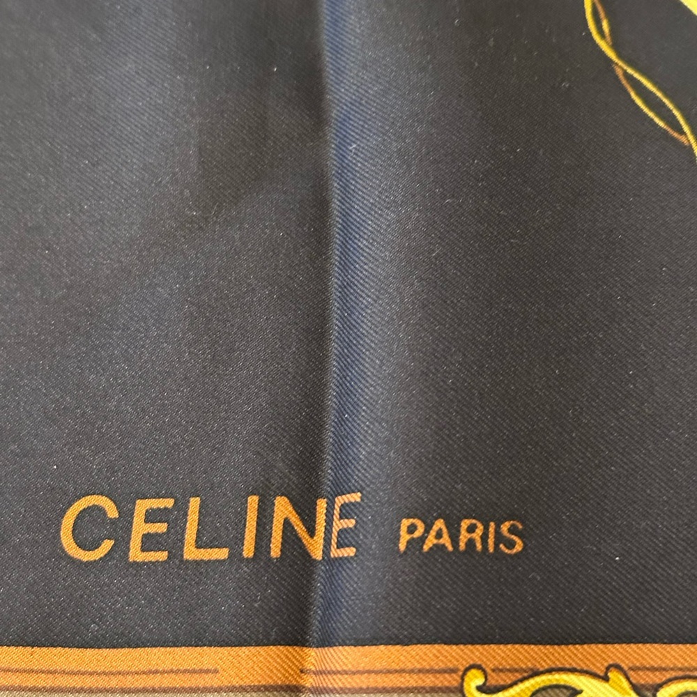 Authentic Celine Paris Silk Scarf with Carriage Design - Picture 4 of 11